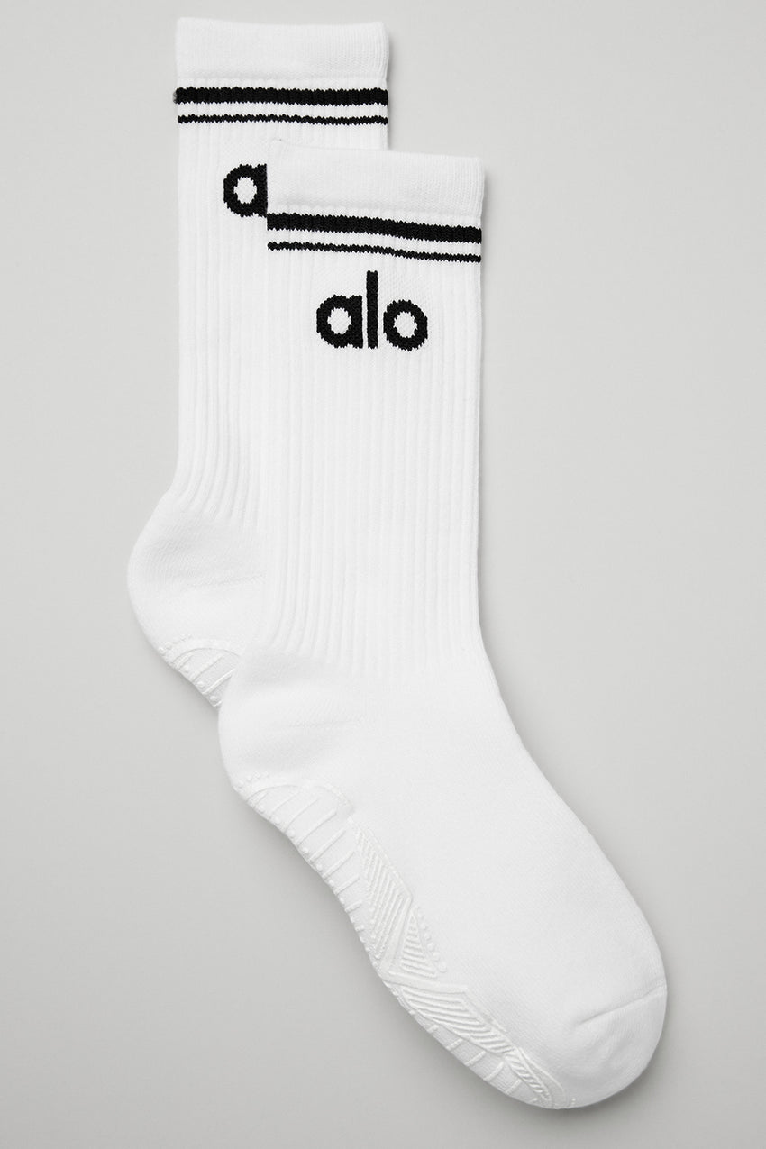 Women's Throwback Barre Sock - Black/White