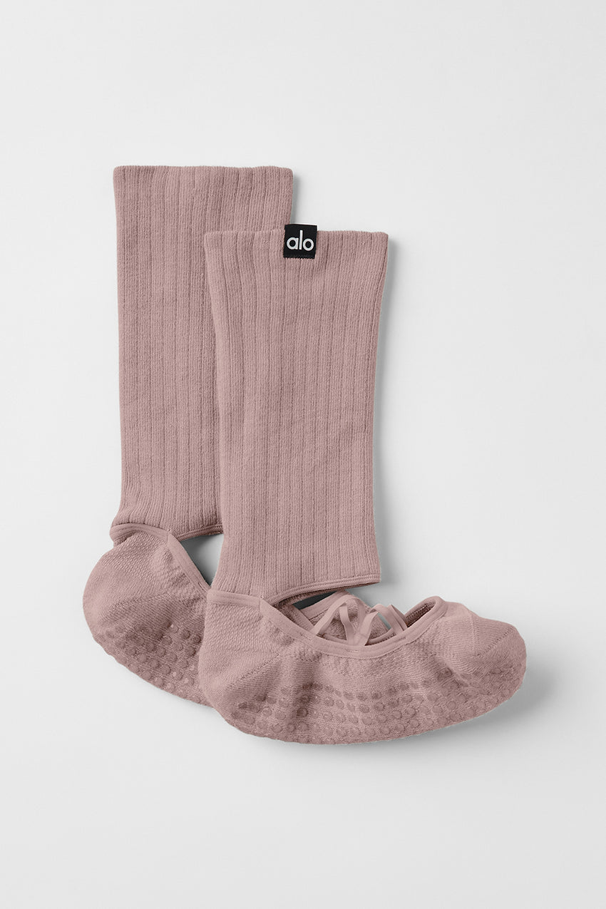 Women's Strappy Siren Grip Sock - White