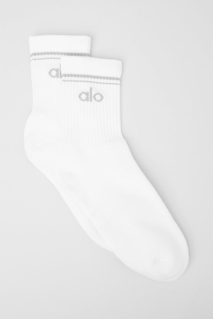 Unisex Half-Crew Throwback Sock - White/Black