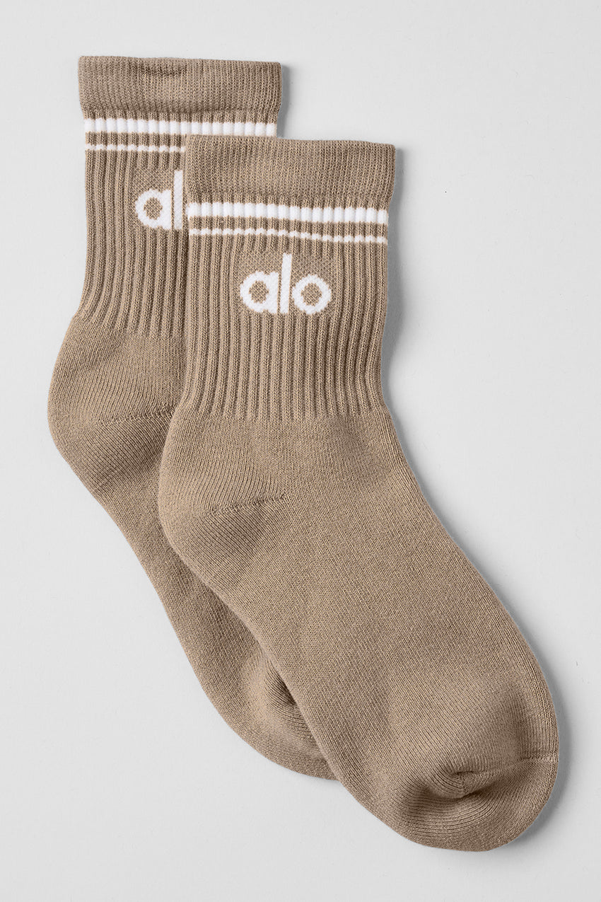 Unisex Half-Crew Throwback Sock - White/Black