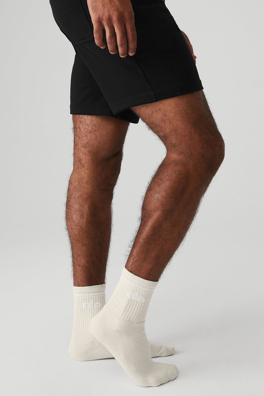 Unisex Half-Crew Throwback Sock - White/Black