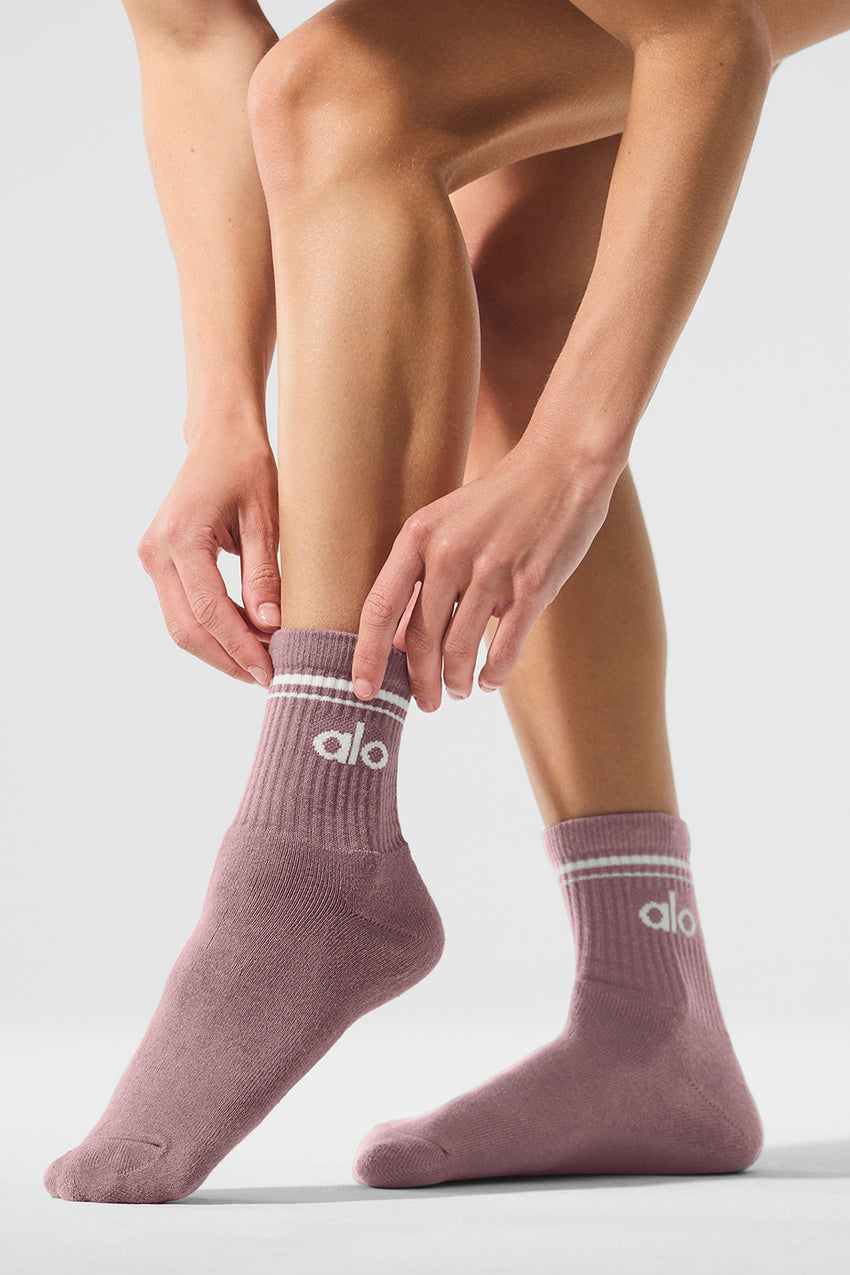 Unisex Half-Crew Throwback Sock - White/Black