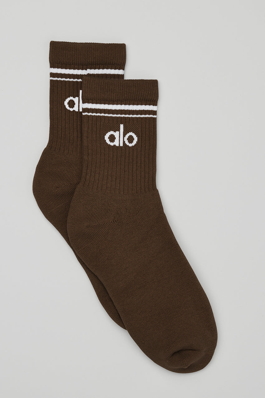 Unisex Half-Crew Throwback Sock - White/Black