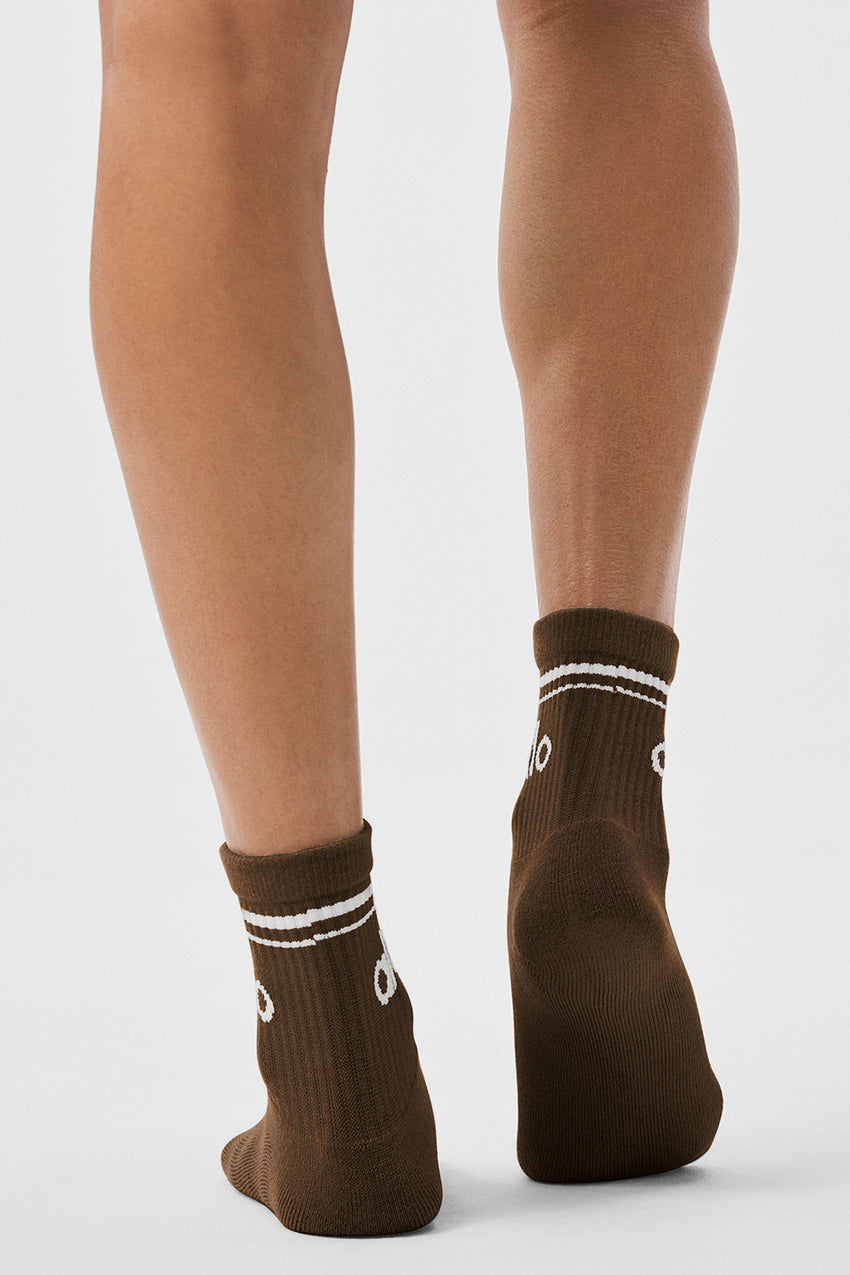 Unisex Half-Crew Throwback Sock - White/Black