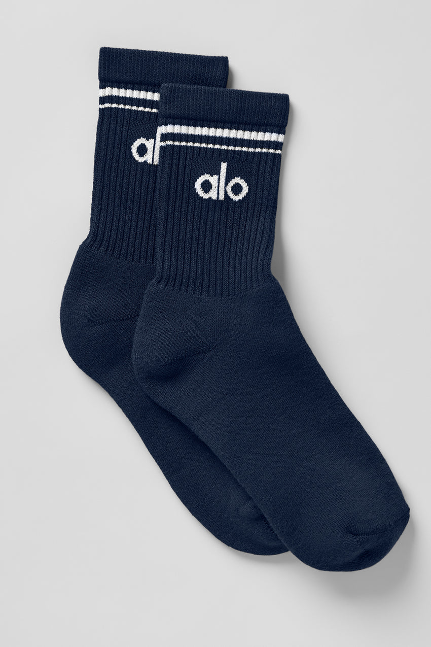 Unisex Half-Crew Throwback Sock - White/Black