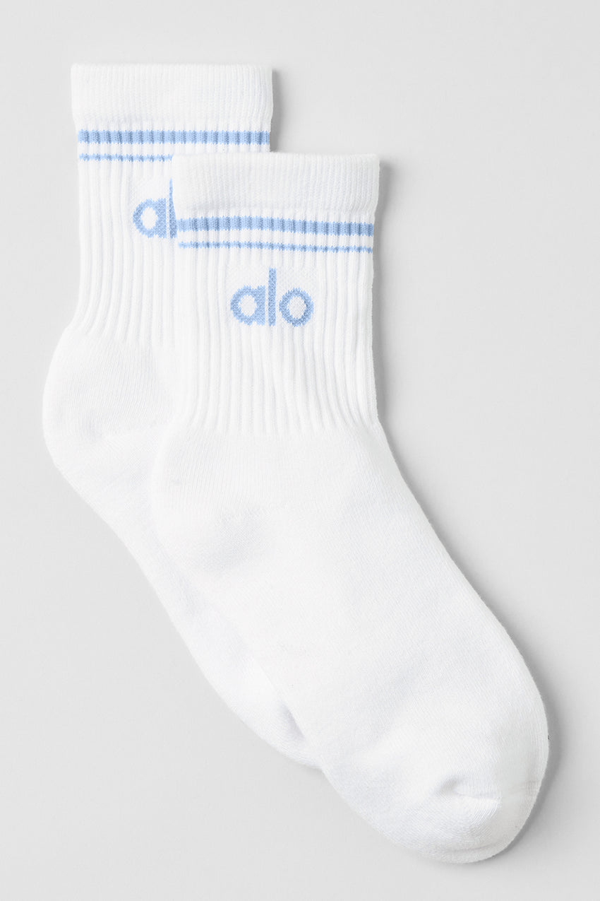 Unisex Half-Crew Throwback Sock - White/Black