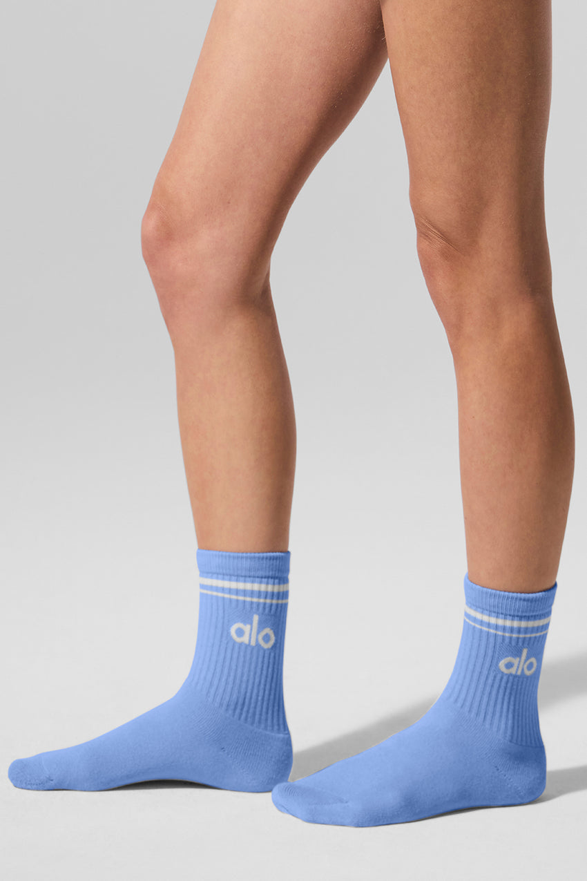 Unisex Half-Crew Throwback Sock - White/Black