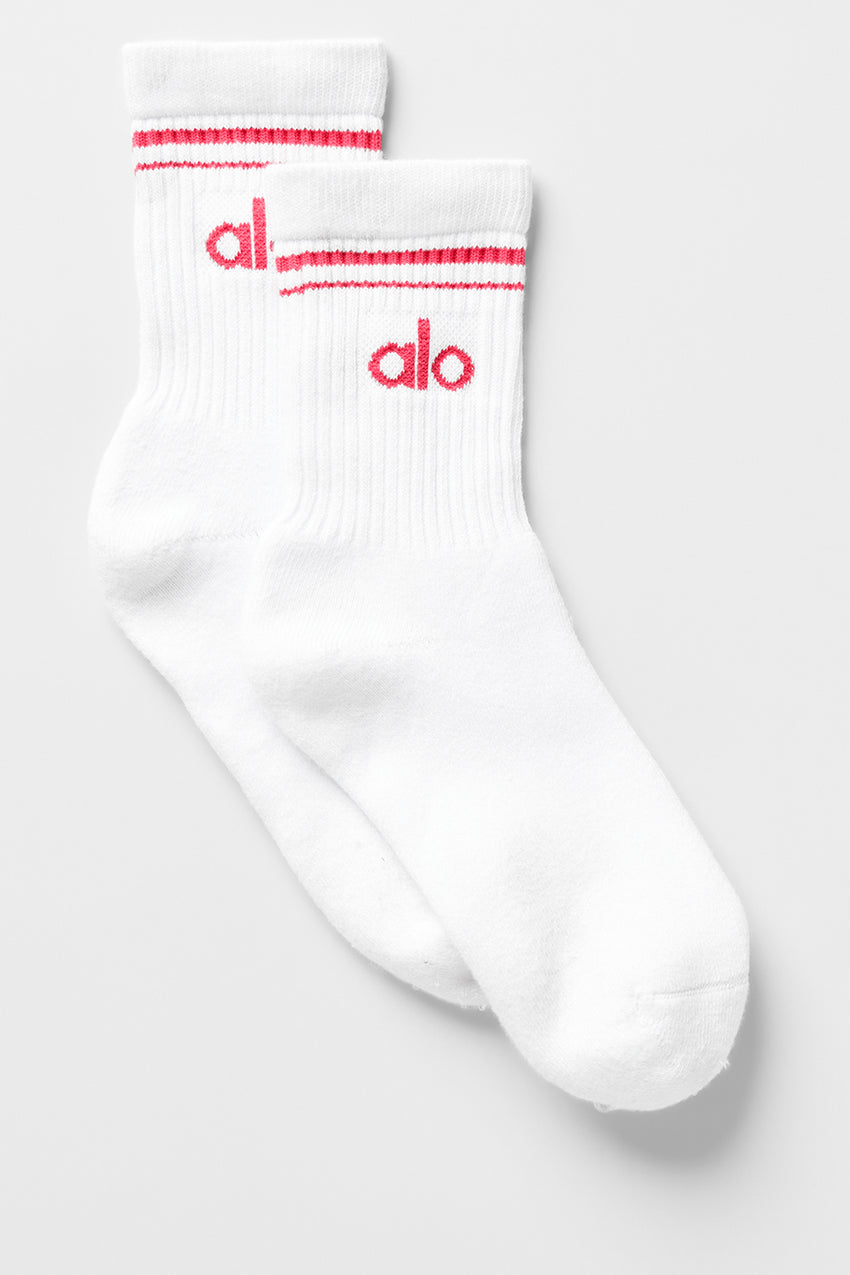 Unisex Half-Crew Throwback Sock - White/Black