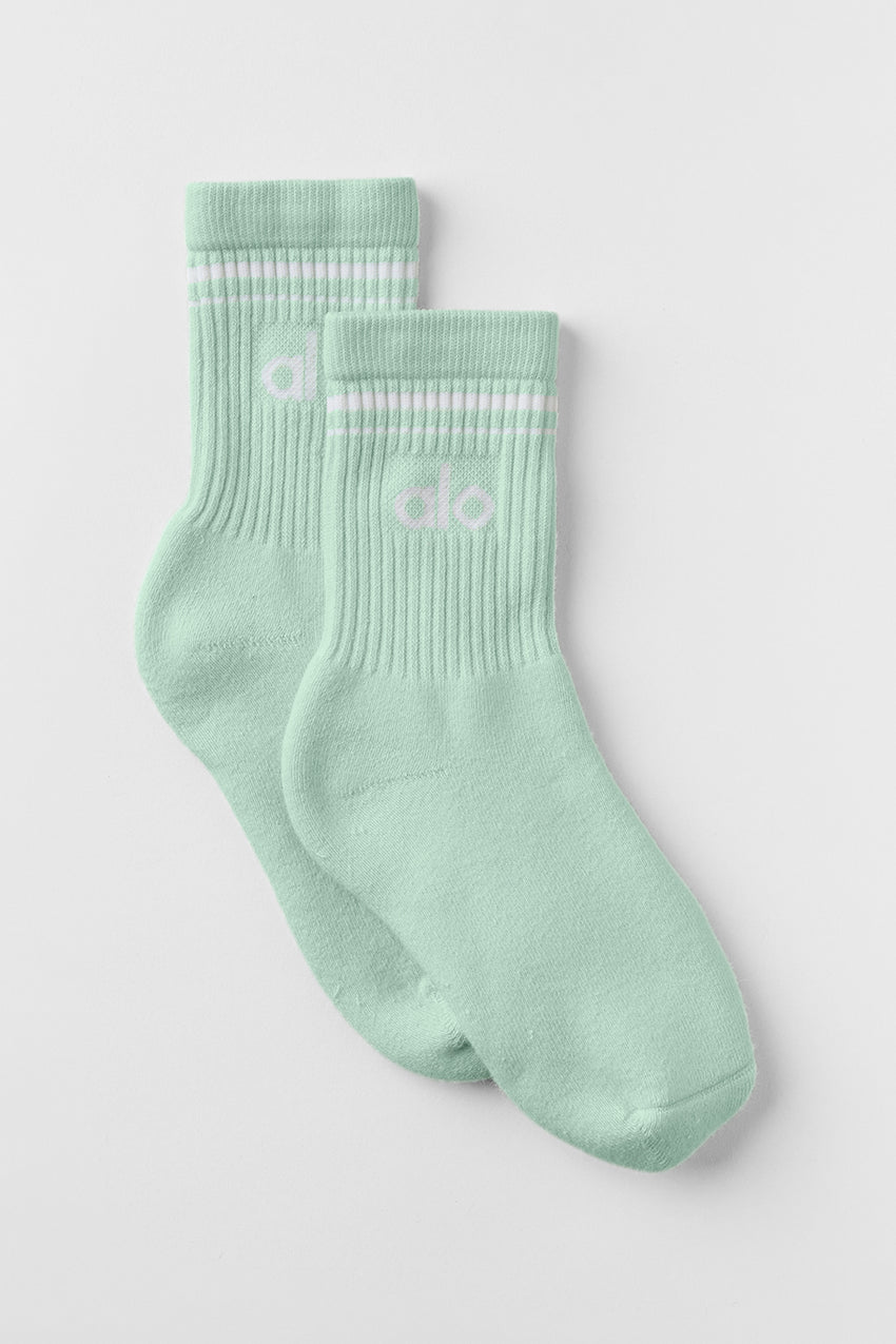 Unisex Half-Crew Throwback Sock - White/Black