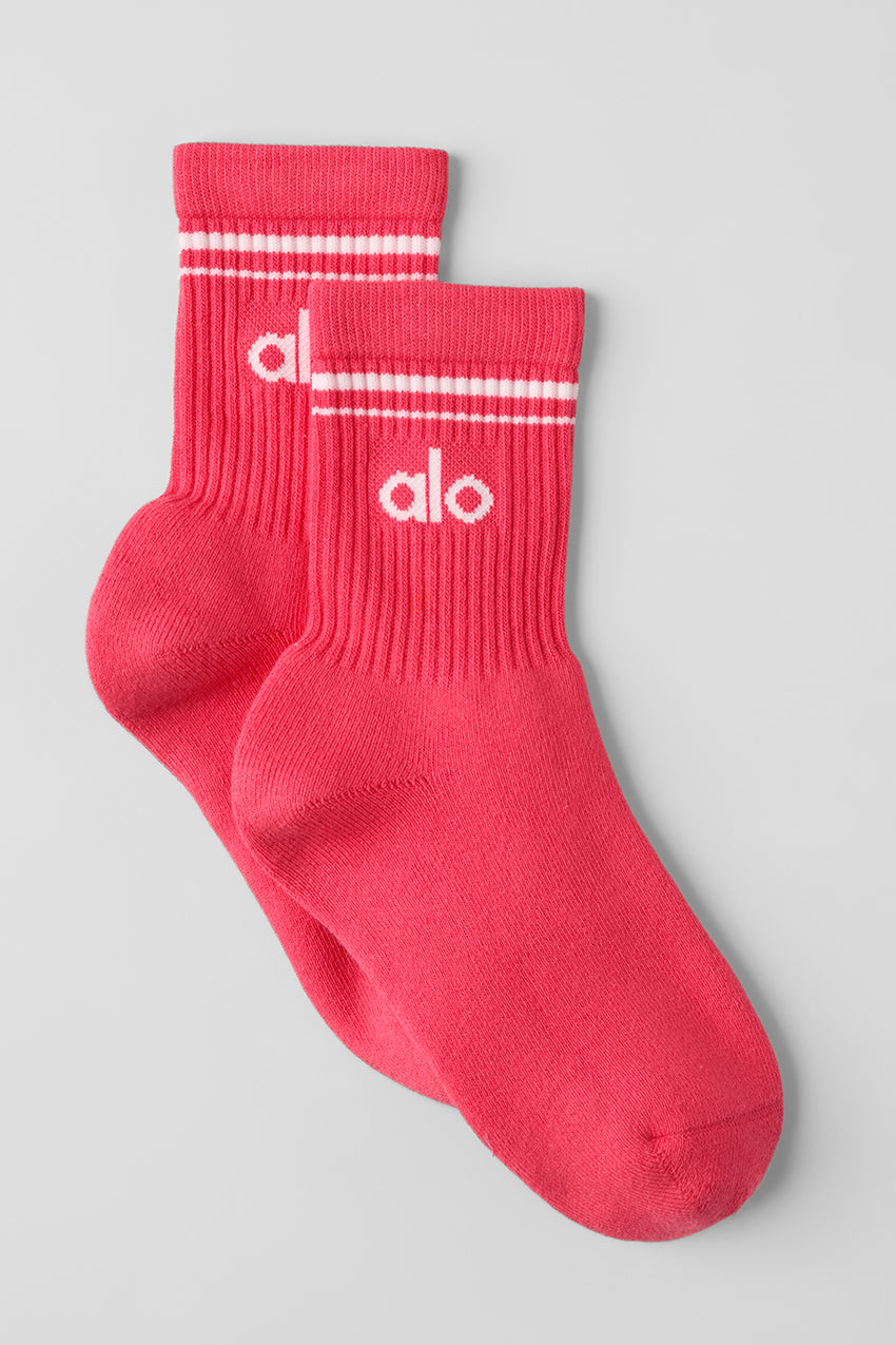 Unisex Half-Crew Throwback Sock - White/Black