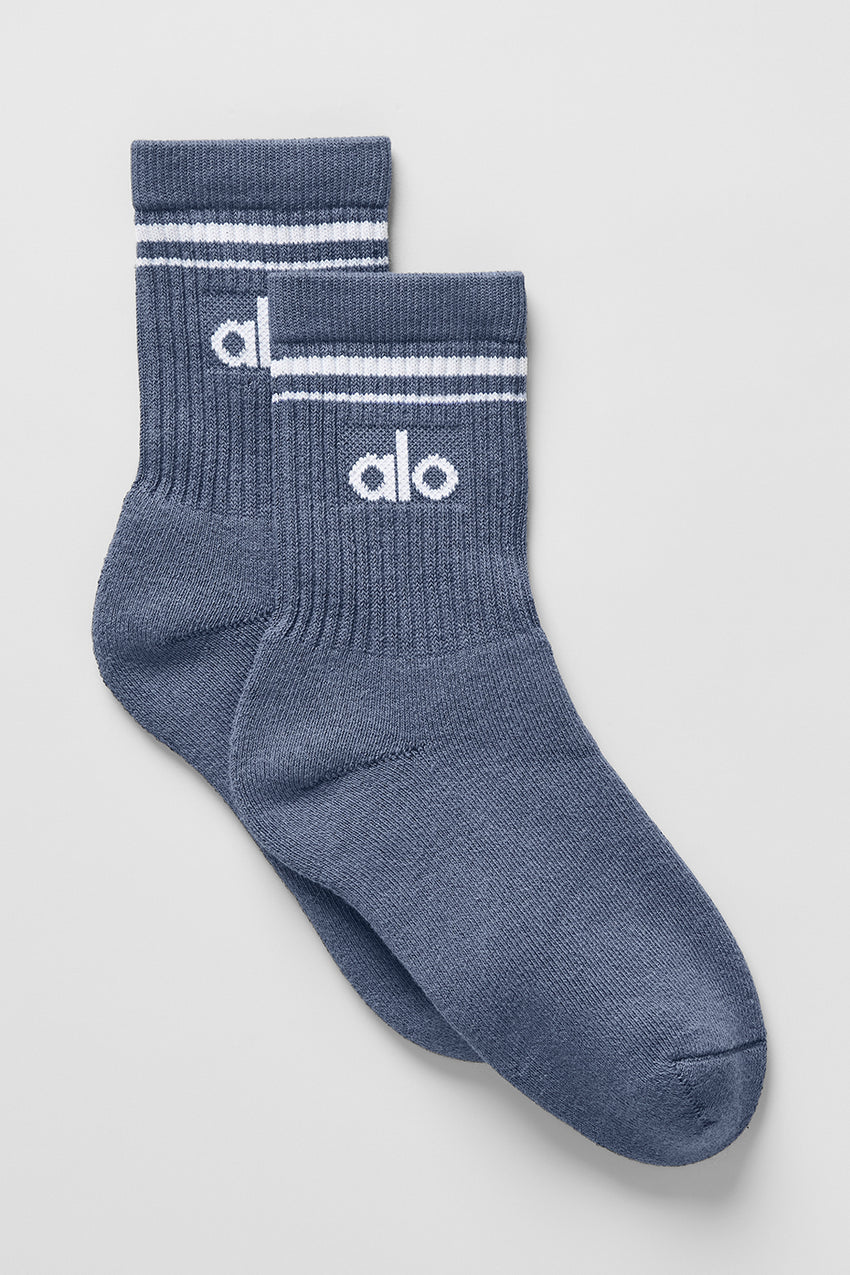 Unisex Half-Crew Throwback Sock - White/Black