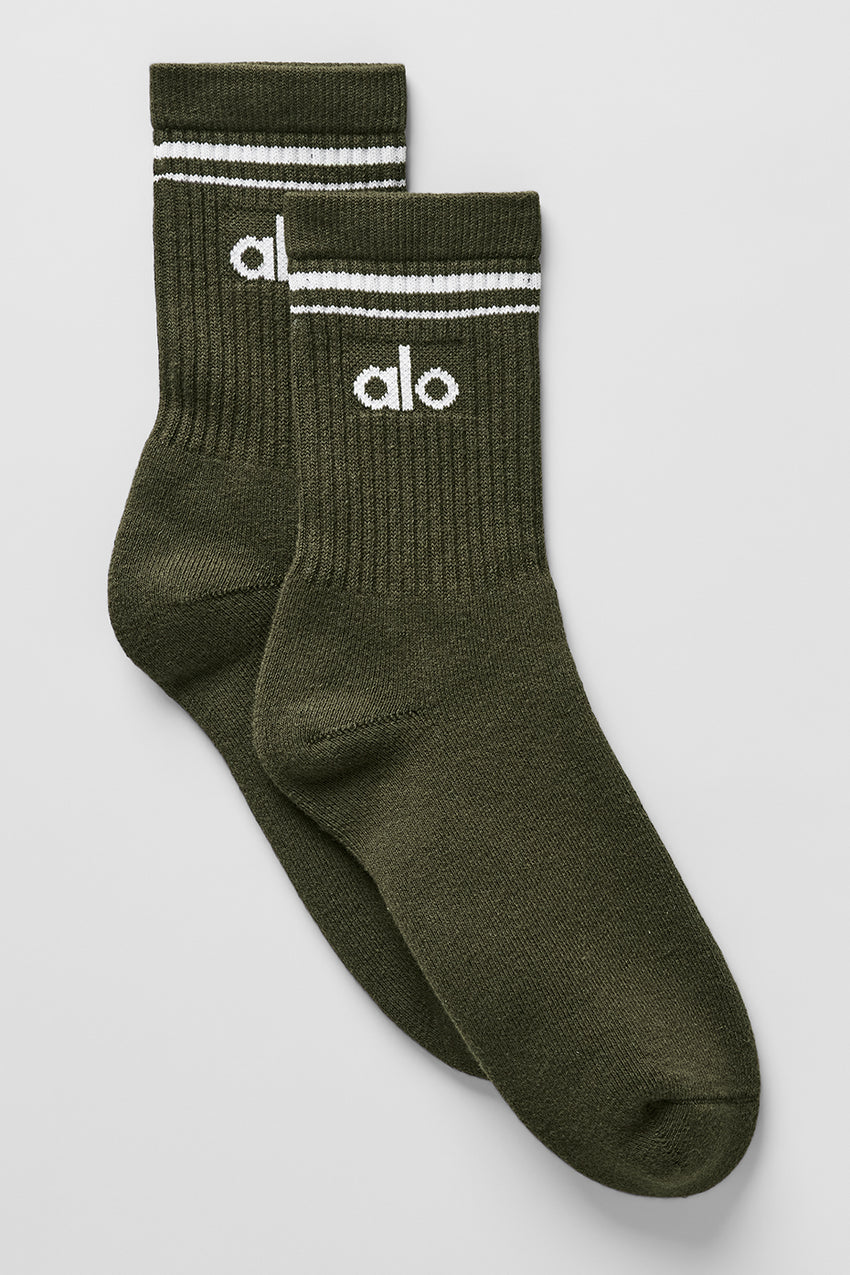 Unisex Half-Crew Throwback Sock - White/Black