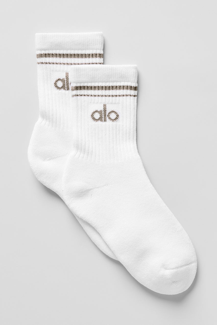 Unisex Half-Crew Throwback Sock - White/Black