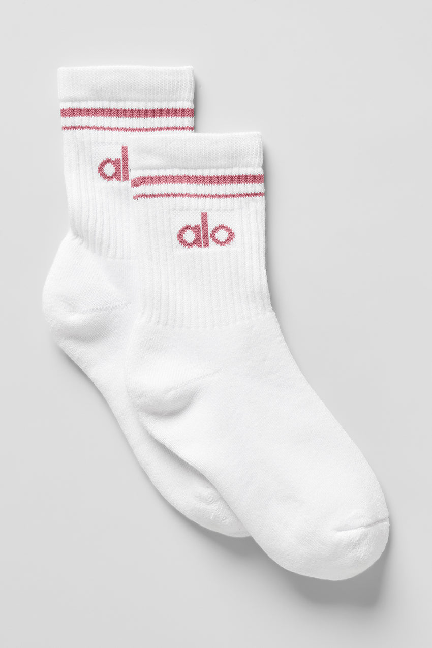 Unisex Half-Crew Throwback Sock - White/Black