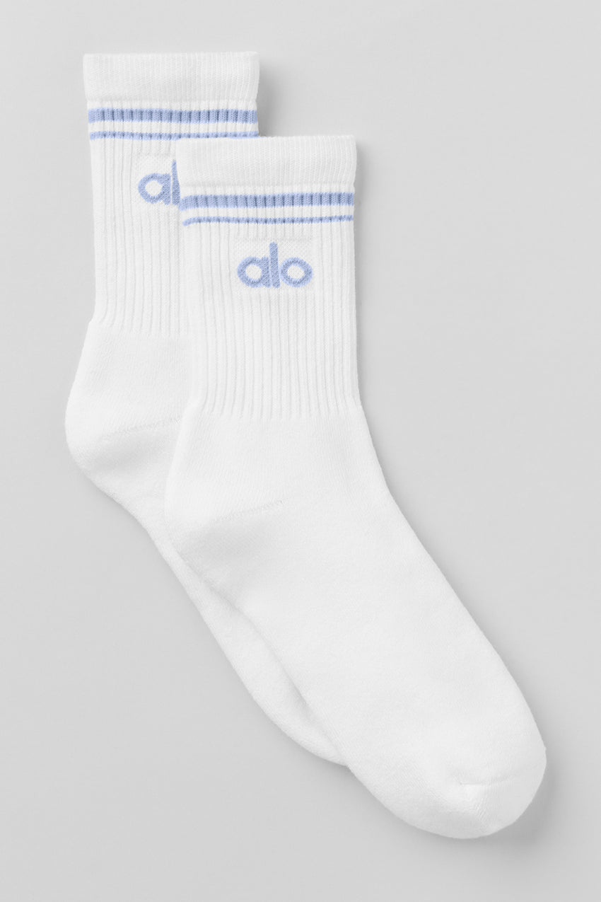 Unisex Half-Crew Throwback Sock - White/Black