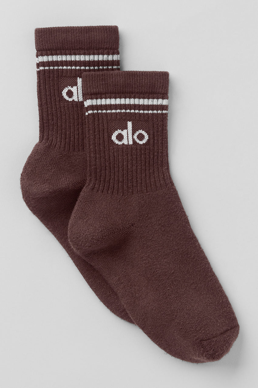 Unisex Half-Crew Throwback Sock - White/Black