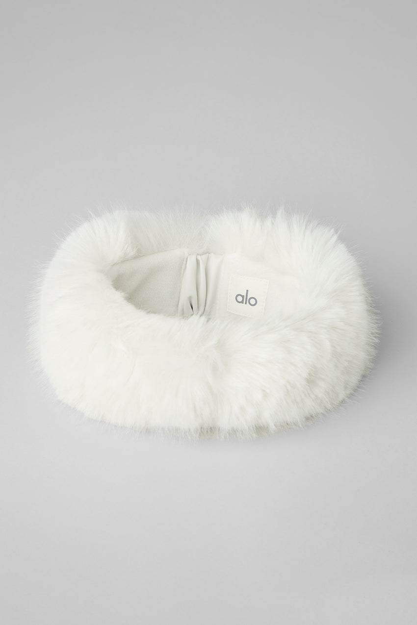 Opulent Faux Fur Wintersun Headband - Ivory