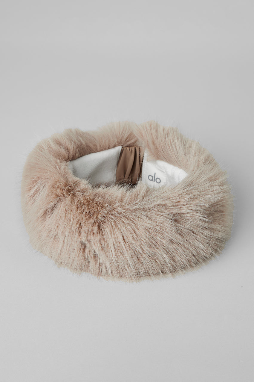 Opulent Faux Fur Wintersun Headband - Ivory