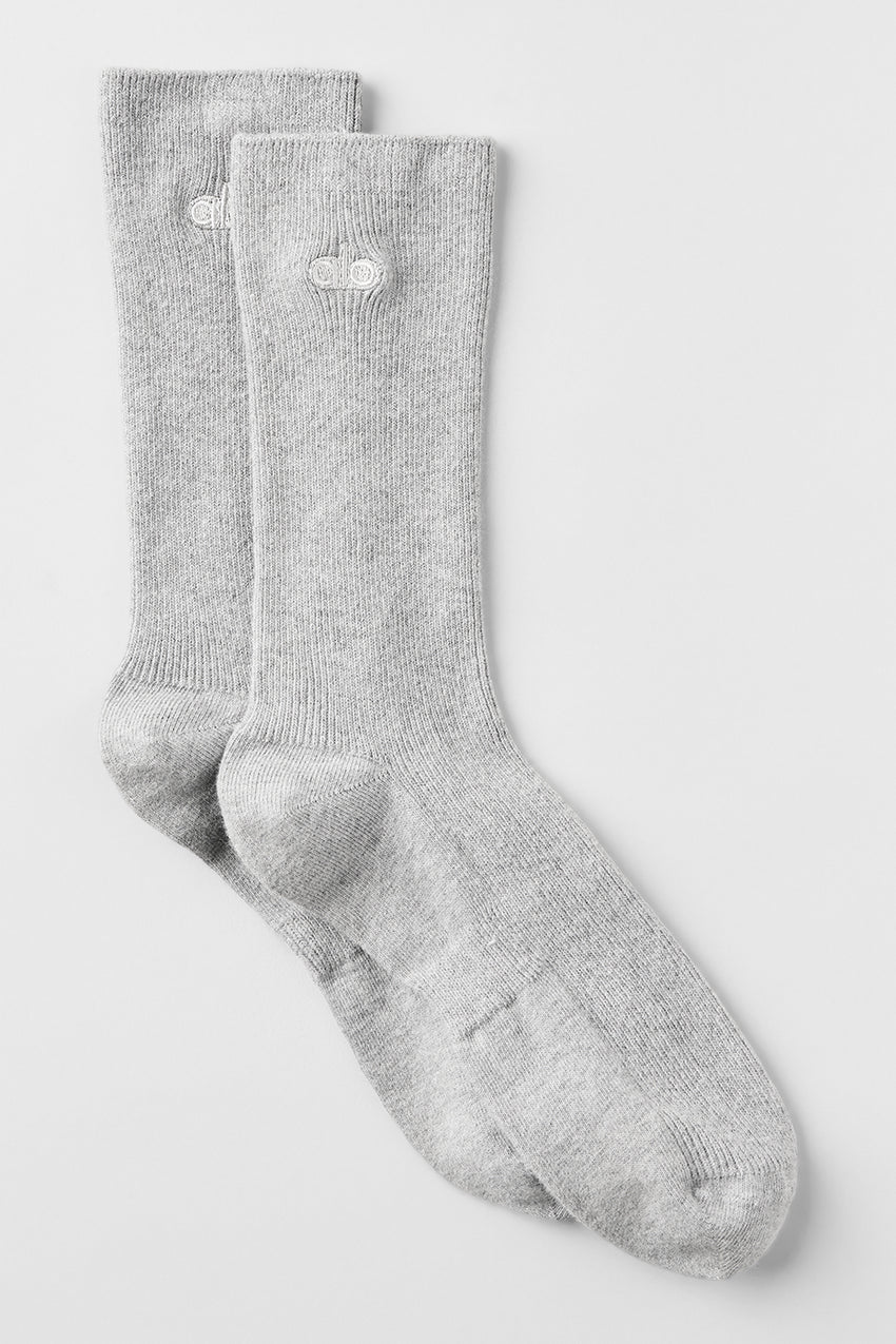 Unisex Half-Crew Understated Sock - White