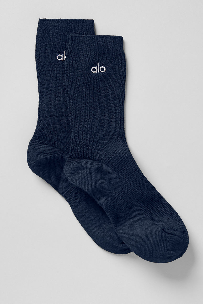 Unisex Half-Crew Understated Sock - White