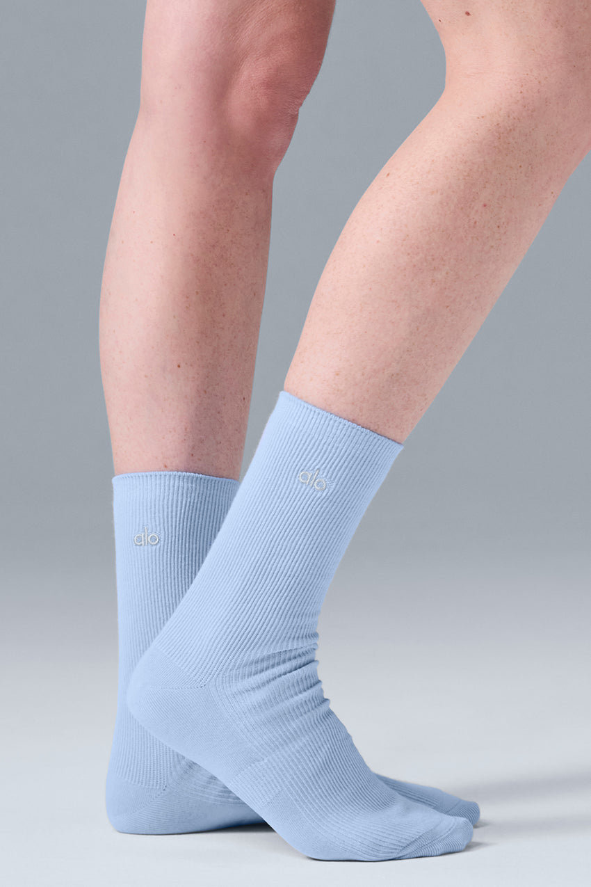 Unisex Half-Crew Understated Sock - White