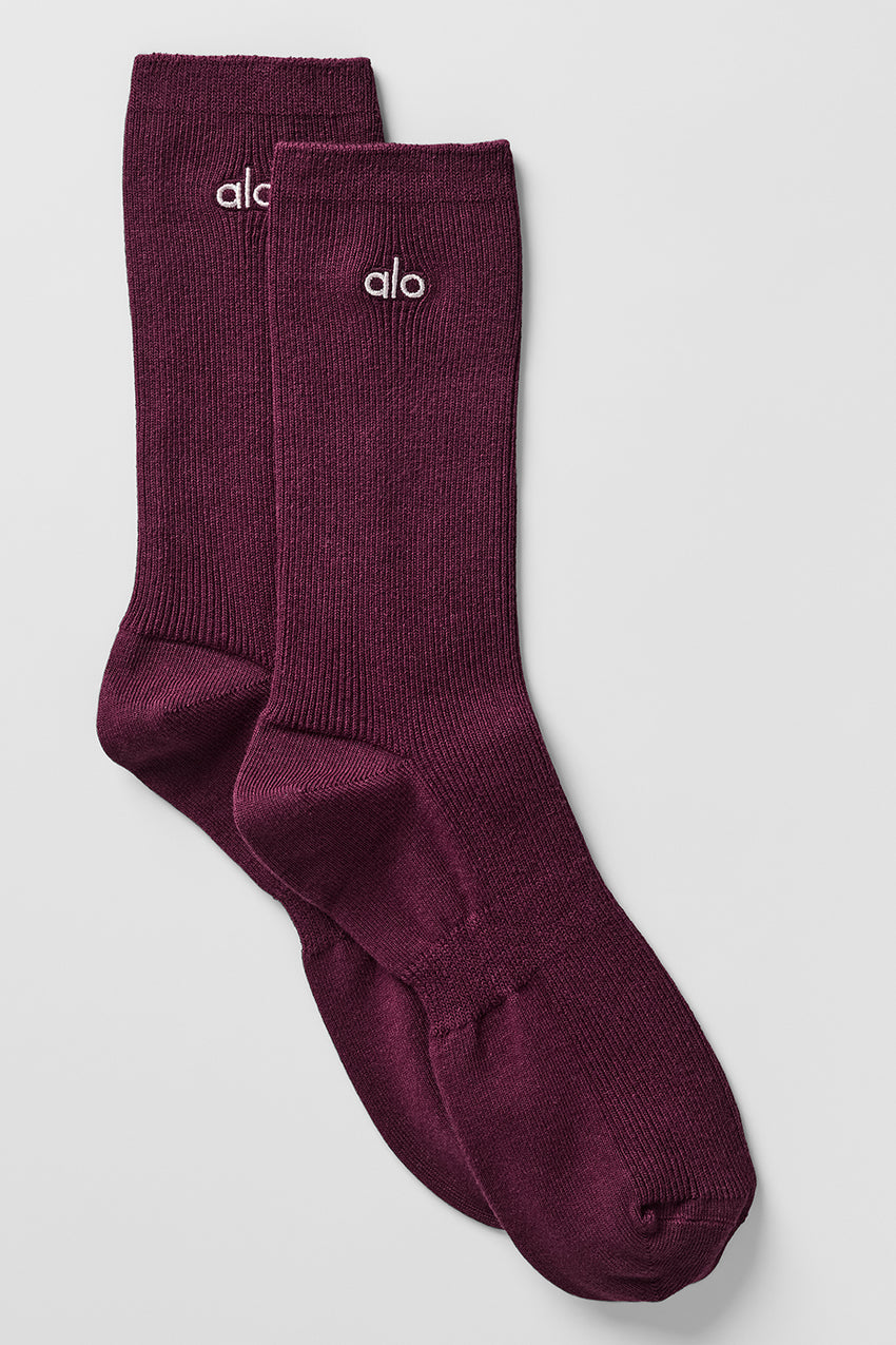 Unisex Half-Crew Understated Sock - White