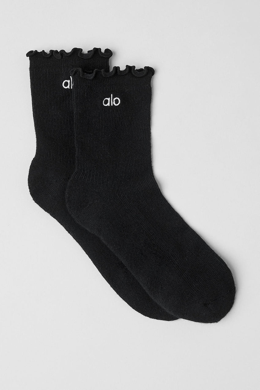 Women's Lettuce Edge Sock - White/Winter Frost