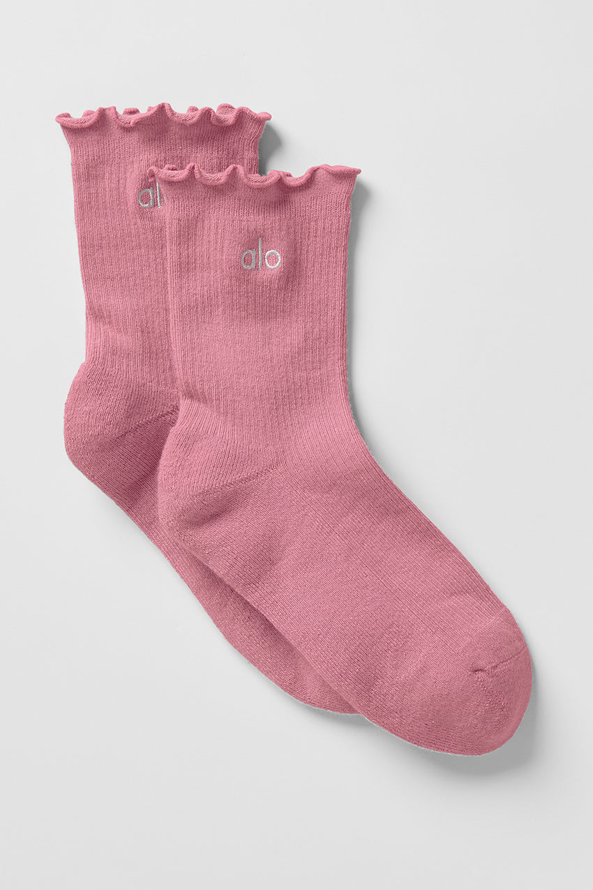 Women's Lettuce Edge Sock - White/Winter Frost