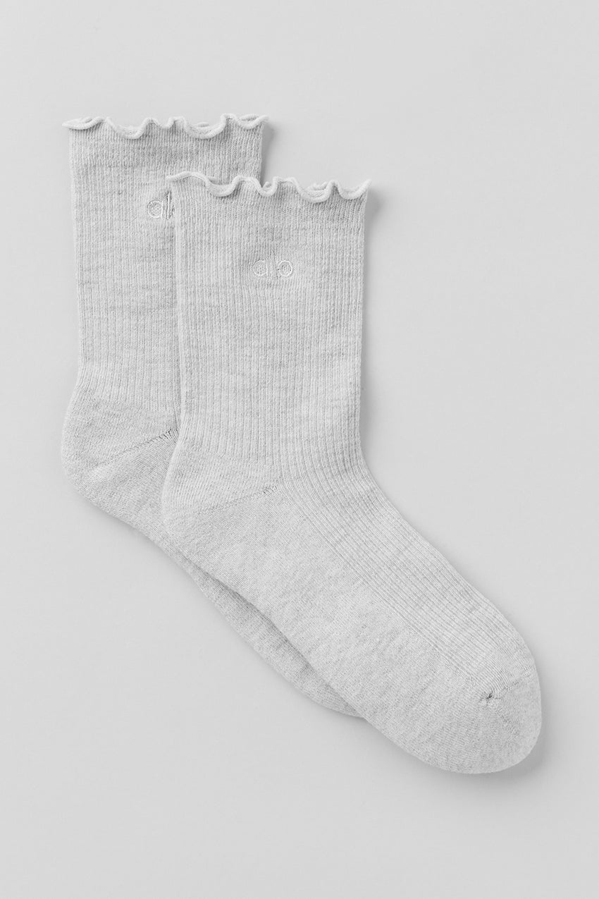 Women's Lettuce Edge Sock - White/Winter Frost