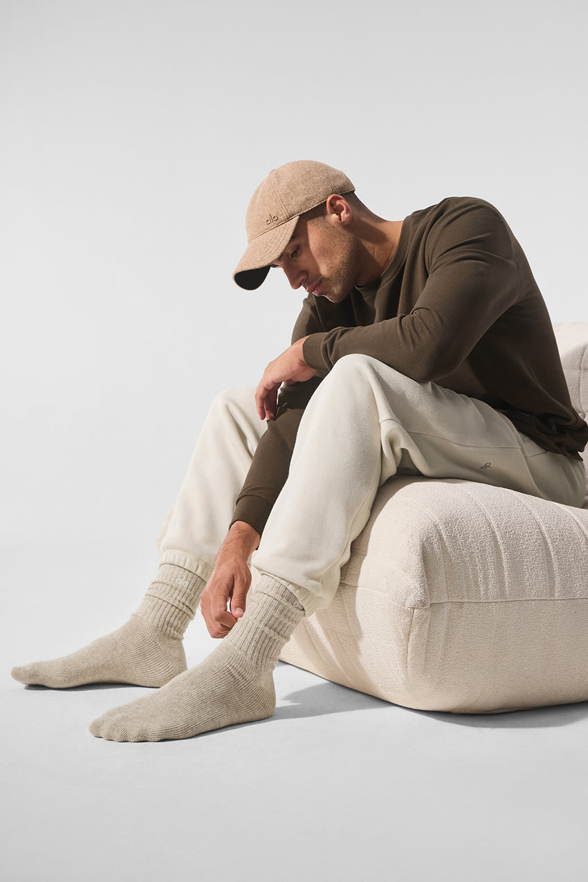 Unisex Cashmere Light Frosted Sock - Black/Ivory