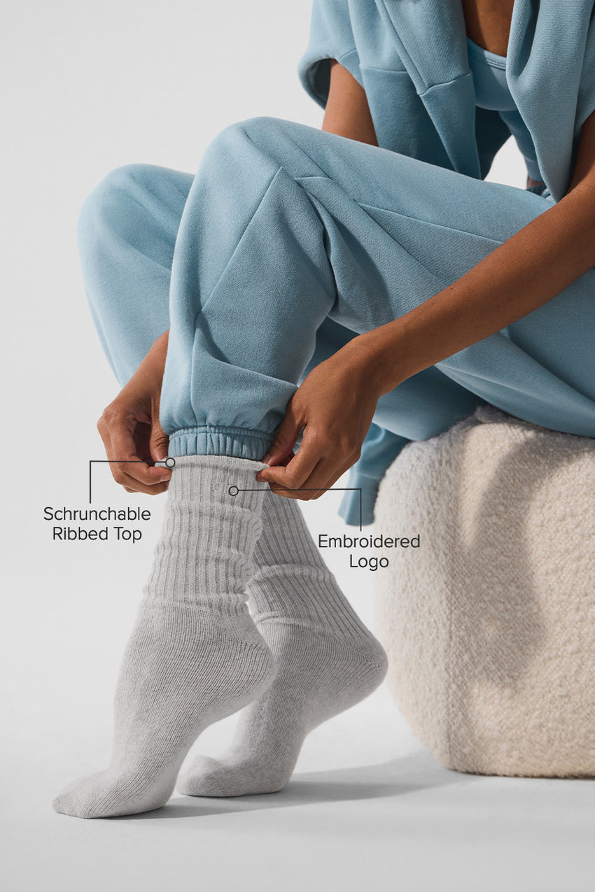 Unisex Cashmere Light Frosted Sock - Black/Ivory