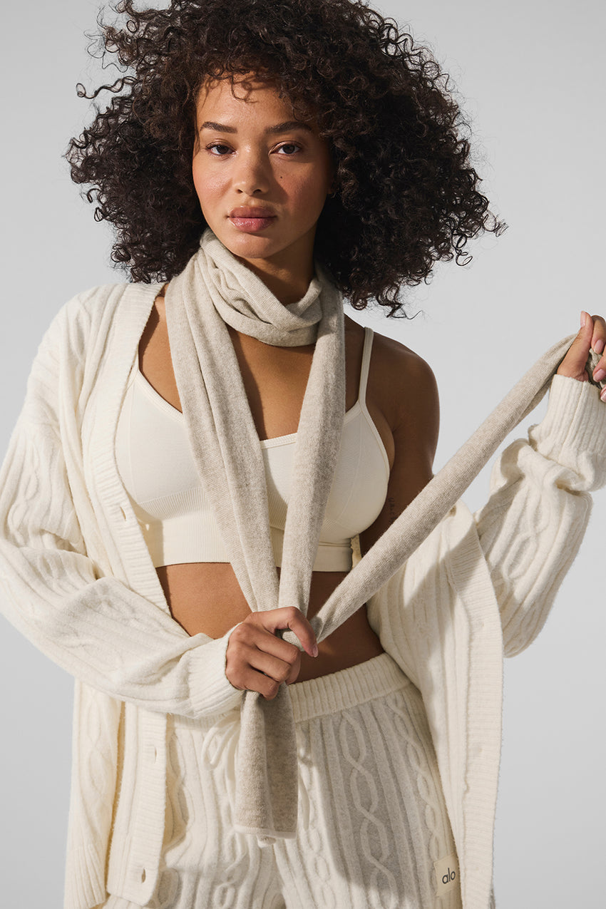 Cashmere Light Frosted Scarf - Black/Ivory