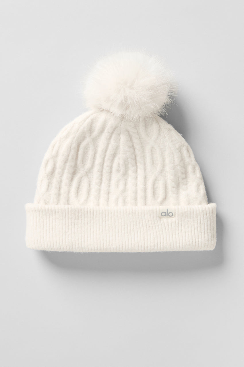 Cable Knit Winter Bliss Beanie - Ivory