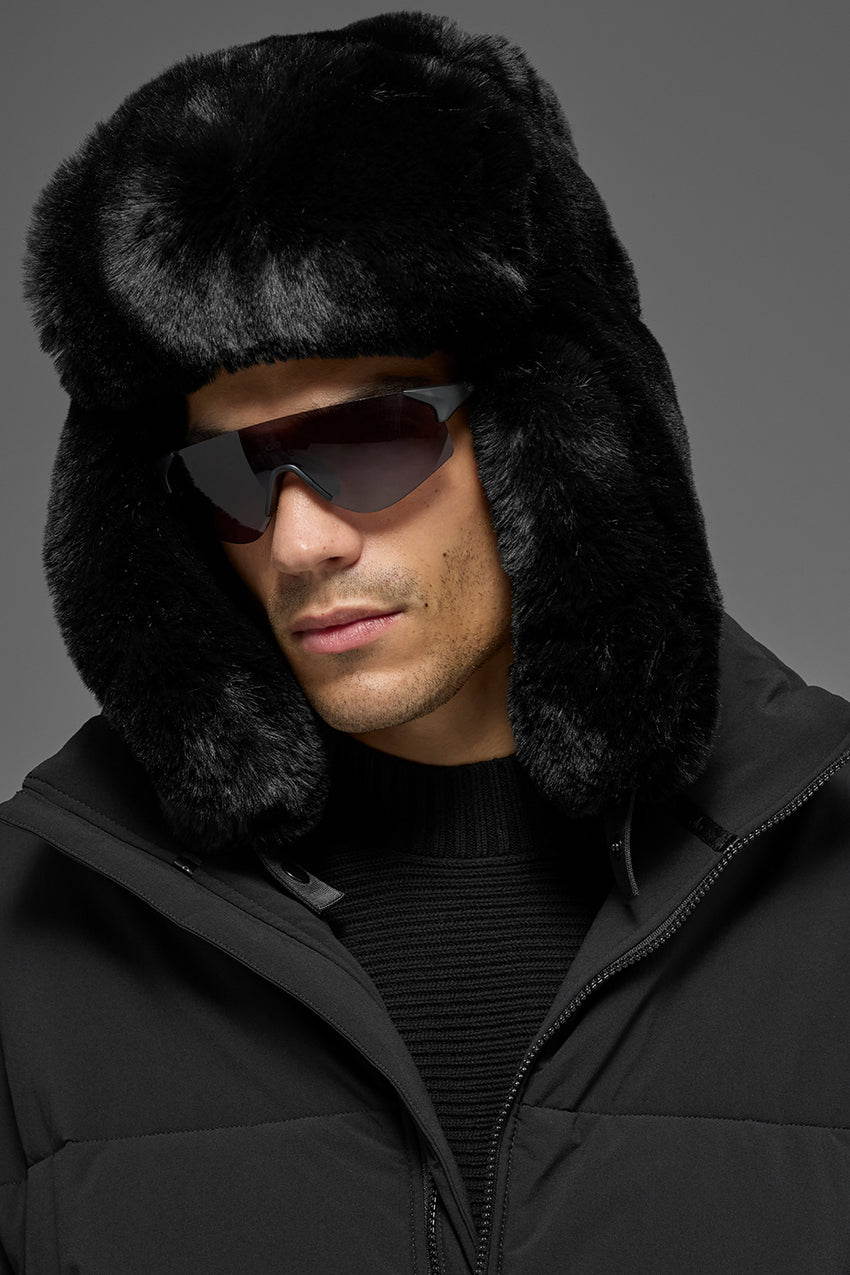 Faux Fur Starstruck Hat - Black