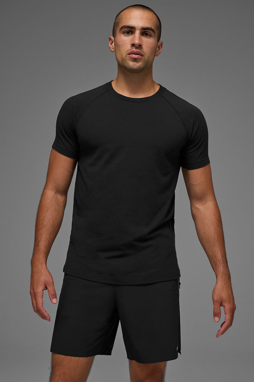 ALO Vapor Crewneck Short Sleeve - Black