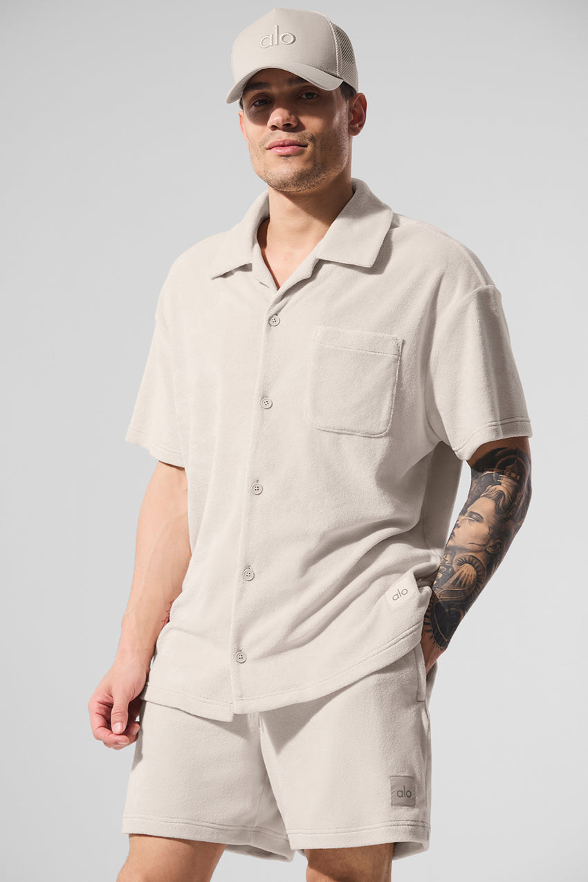 Coastal Terry Button Up - Black