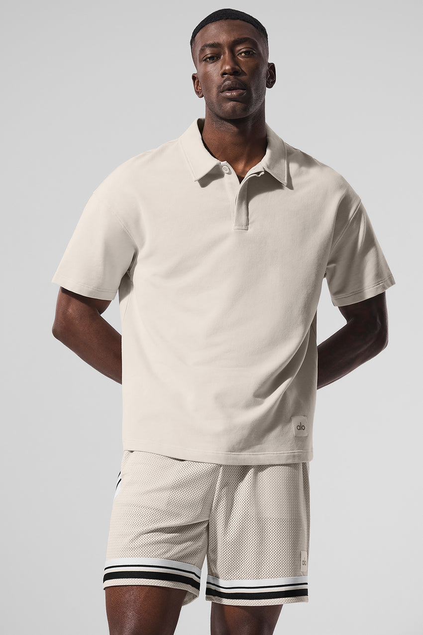 Double Take Short Sleeve Polo - Bone