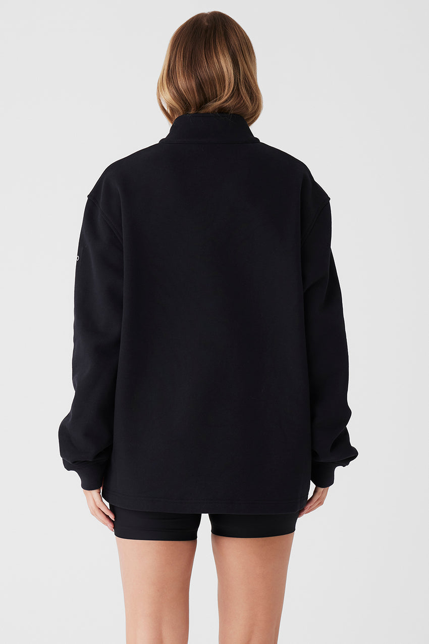Renown Heavy Weight 1/4 Zip - Black
