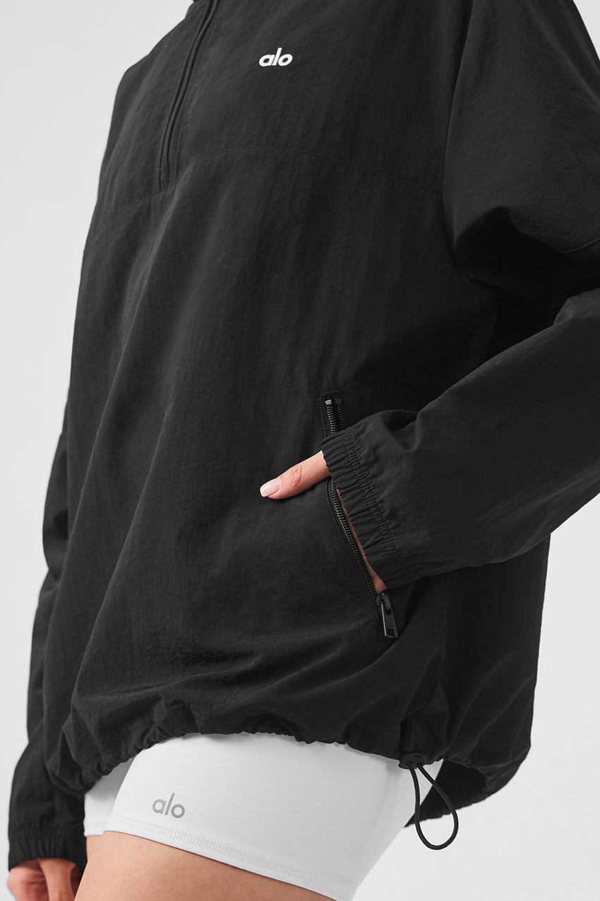 Light Weight Takeaway Track Pullover - Black