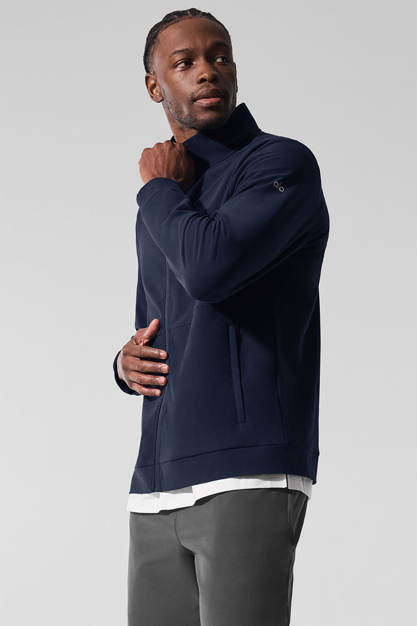 Conquer Max Mock Neck Full Zip - Athletic Heather Grey