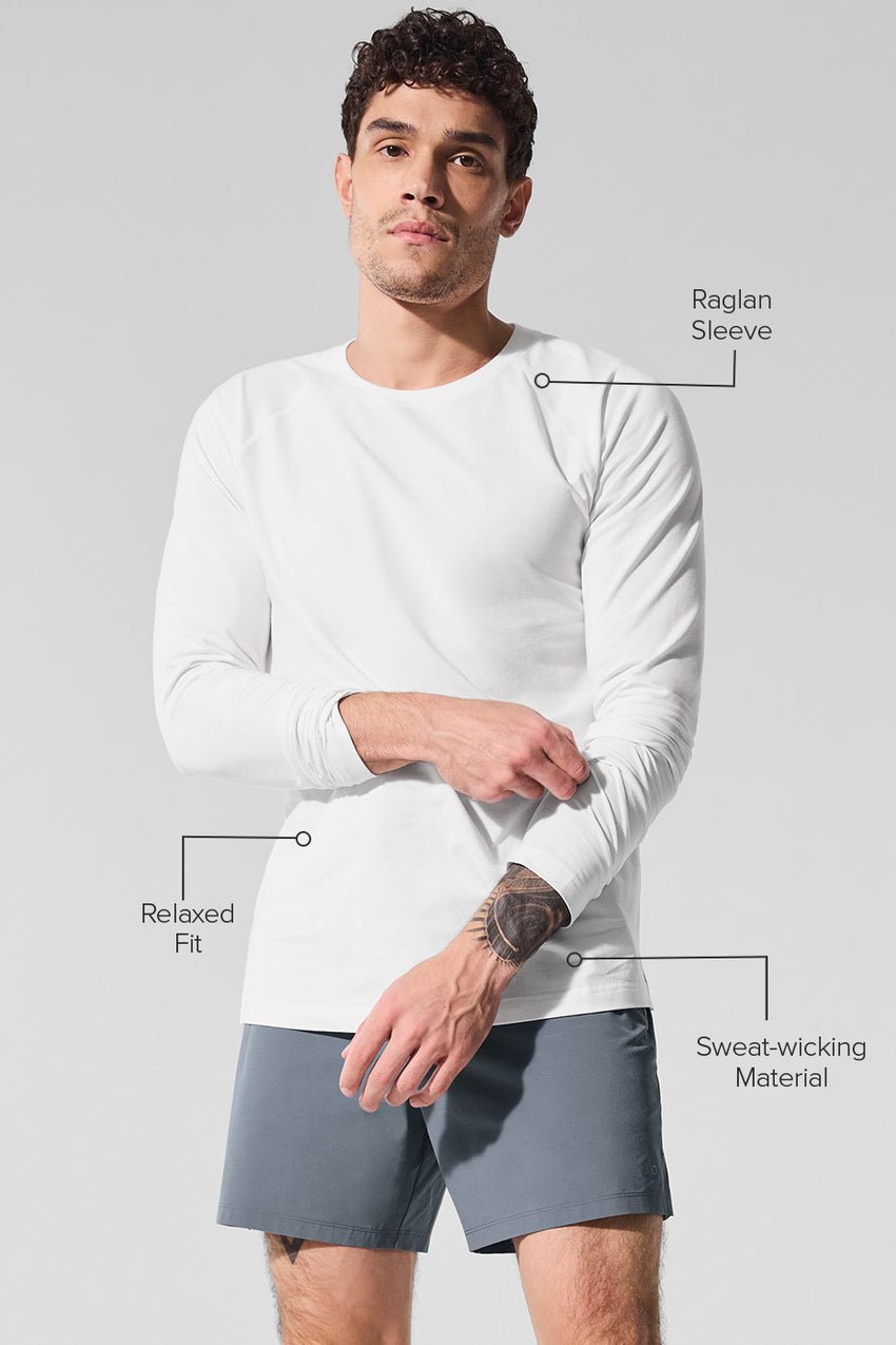 ALO Vapor Crewneck Long Sleeve - Black