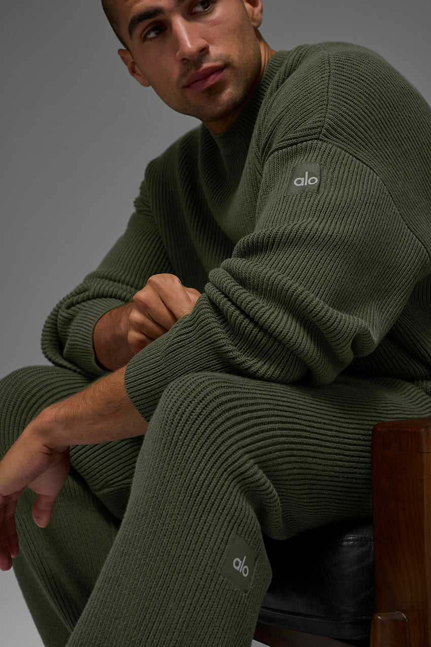 Domain Rib Knit Crew Sweater - Athletic Heather Grey