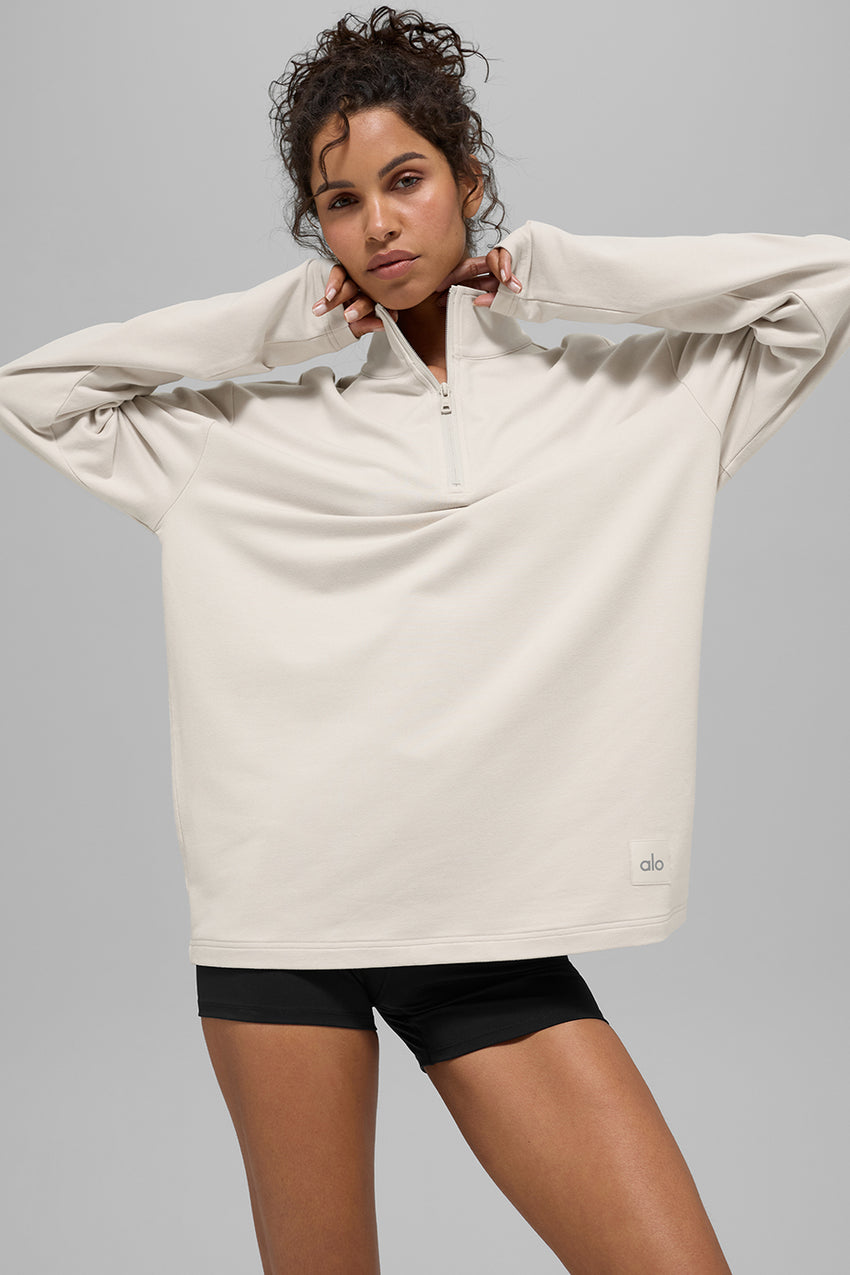 Double Take Long Sleeve 1/4 Zip - Black