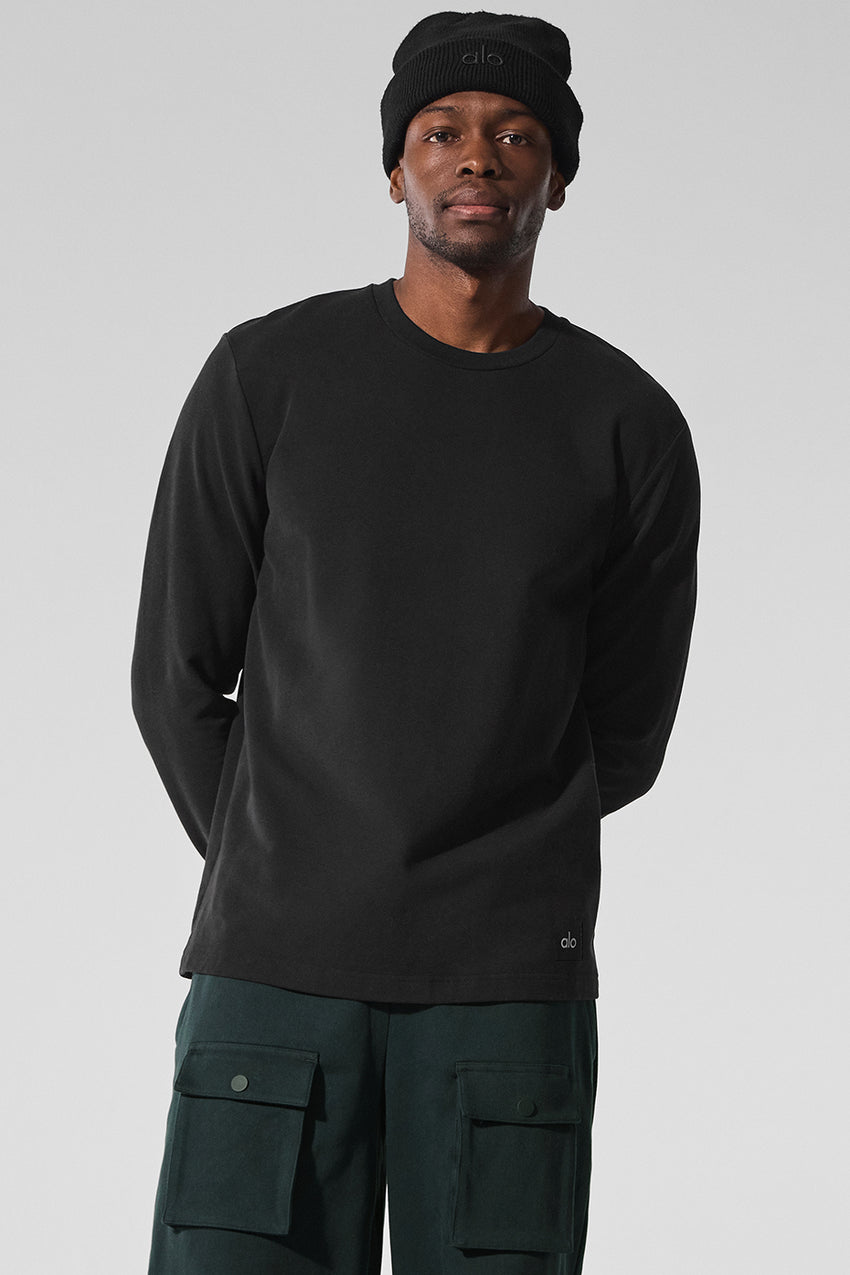 Double Take Long Sleeve Crew - Espresso