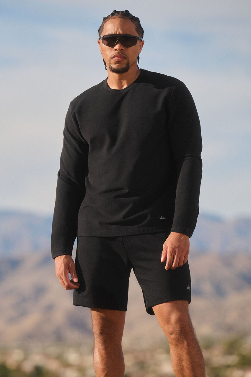 Double Take Long Sleeve Crew - Espresso