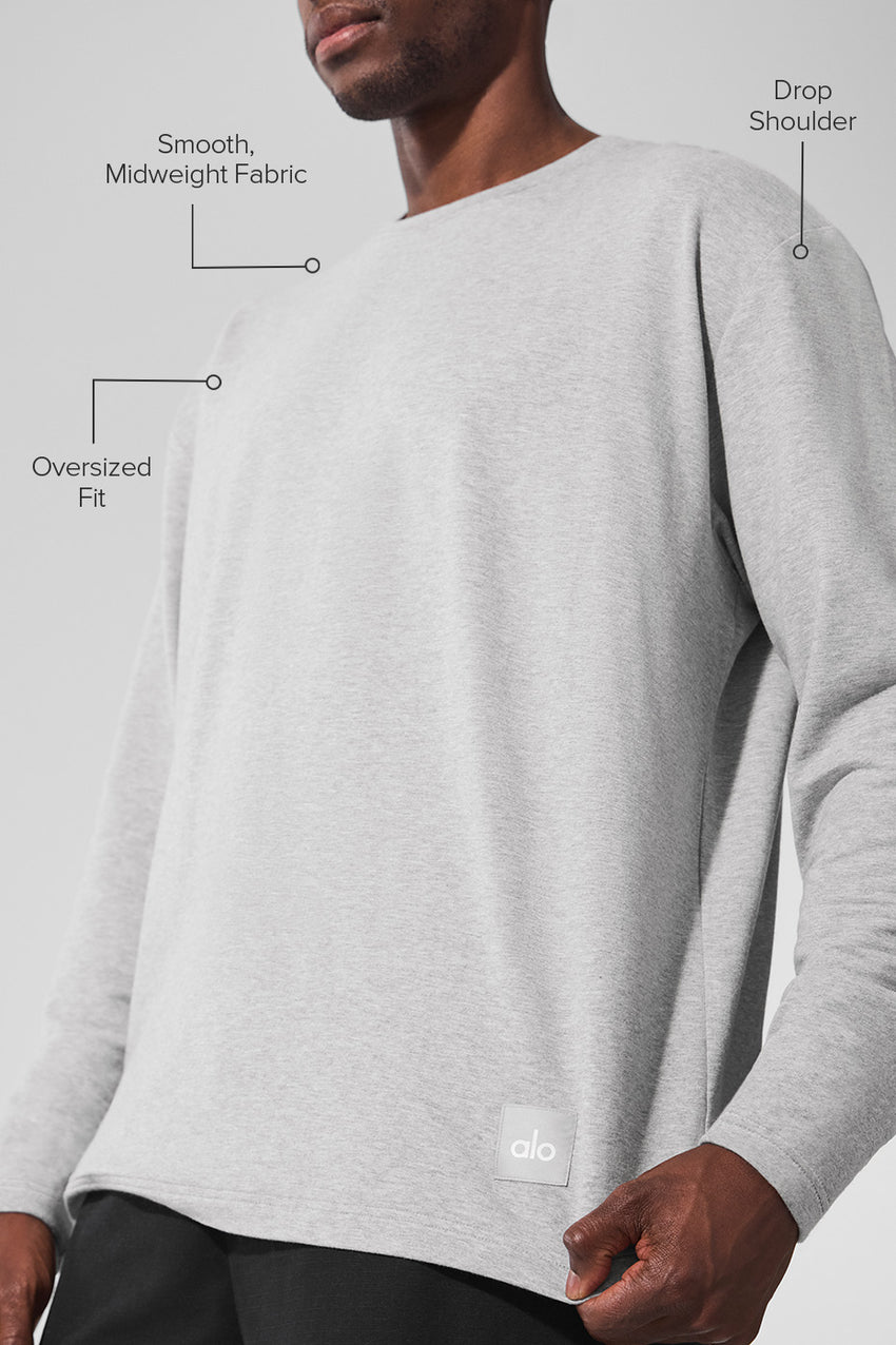 Double Take Long Sleeve Crew - Espresso