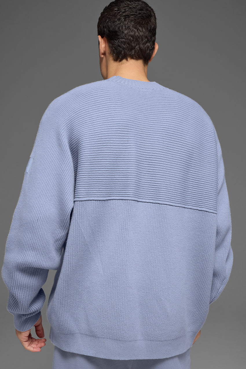 Domain Shift Rib Knit Sweater Crew - Black