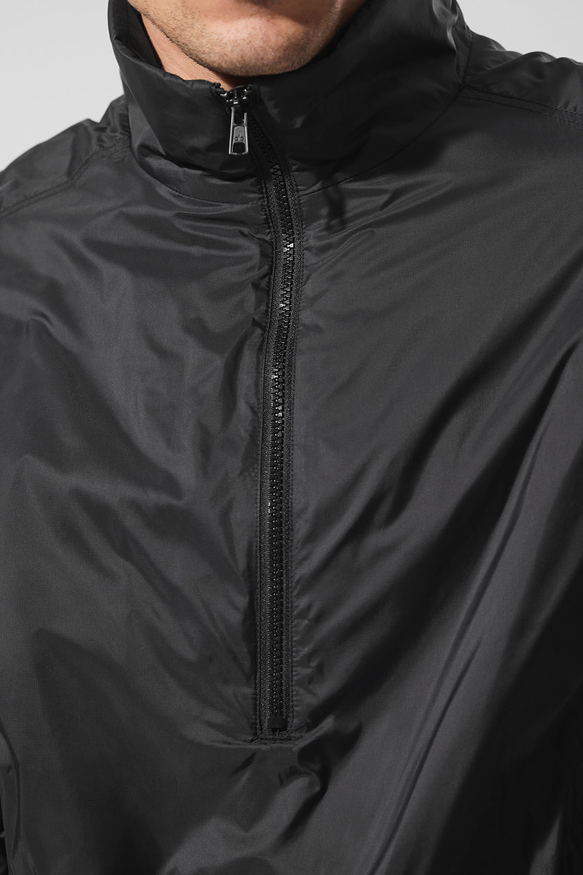 Latitude Light Weight 1/2 Zip Pullover Jacket - Black