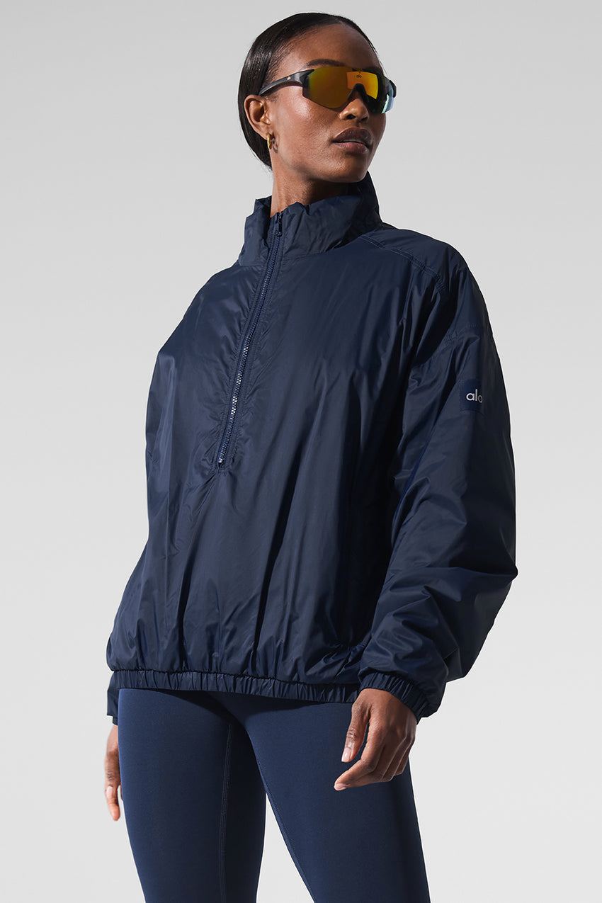 Latitude Light Weight 1/2 Zip Pullover Jacket - Black