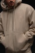 Cotton Canvas Full Zip Hoodie - Gravel